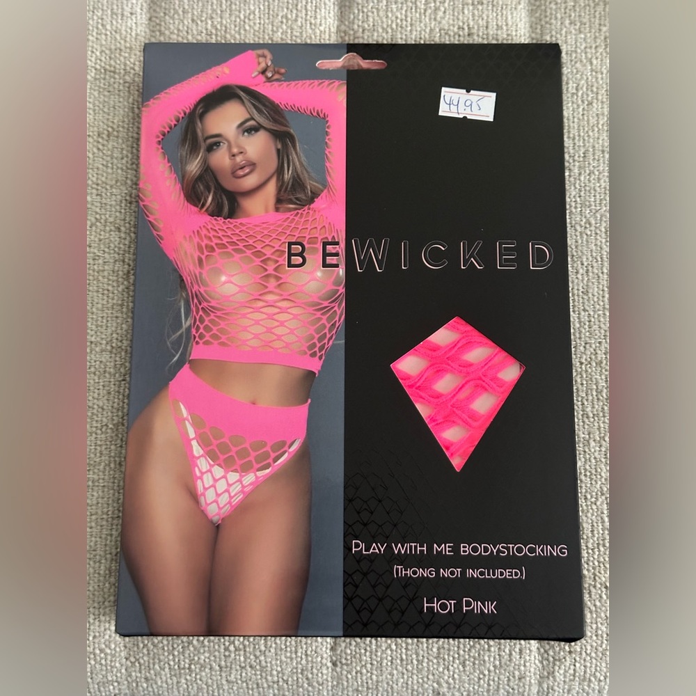 Be Wicked Hot Pink Fishnet Bodystocking